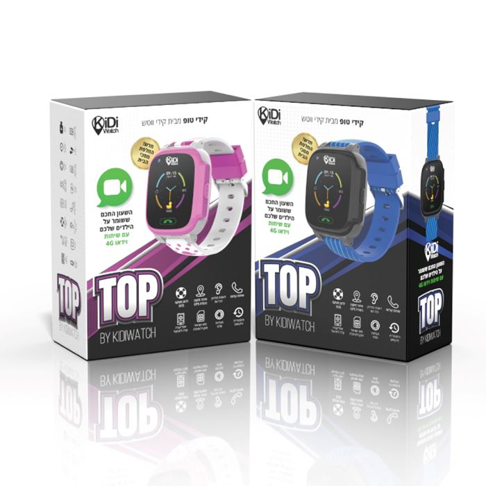 שעון חכם לילד 4G - שיחות וידאו + החלפת מסכי בית - צבע כחול - קידי ווטש