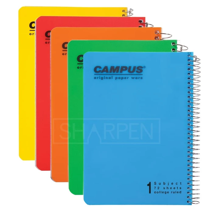 מארז 3 מחברות ספירלה – 1 נושא A4 חשבון צבעים רגילים – חברת קמפוס