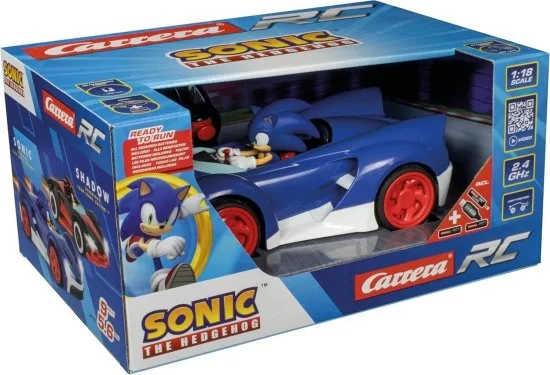 מכונית על שלט 2.4GHz 1:18 מבית Carrera - סוניק הקיפוד