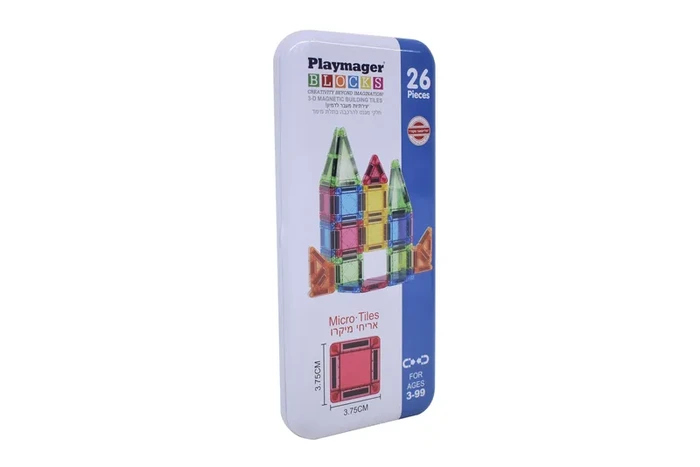 מיני מגנטים 26 חלקים באריזת פח - Playmager