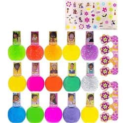 סט לק ציפורניים מנצנץ ואטום לא רעיל של Disney Encanto לבנות, 18 יחידות