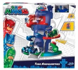 חניון ענק ומטה צוות כח פי ג'יי PJ MASKS + מכונית מתכת ודמות ילד חתול Dickie Toys