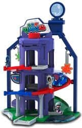 חניון ענק ומטה צוות כח פי ג'יי PJ MASKS + מכונית מתכת ודמות ילד חתול Dickie Toys