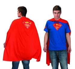 תחפושת לגברים - חולצת גלימה סופרמן - חלקה