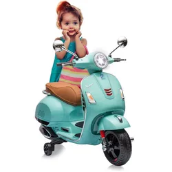 מיני קטנוע ממונע VESPA SUPER GTS 12V-טורקיז IAM TOYS