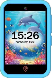 טלפון חכם לילדים KidiPhone Plus כחול מבית KidiWatch – סמארטפון ילדים תומך 4G עם GPS, שליטה הורית, SOS ואפליקציית הורים