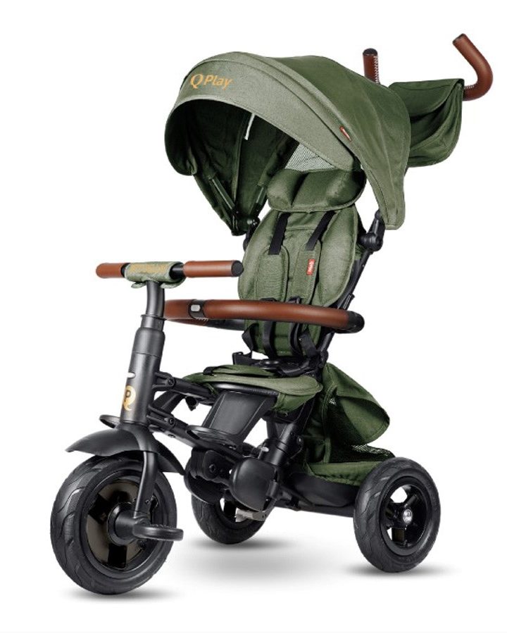 תלת אופן מתקפל RITO DELUXE ריטו דלוקס לפעוטות עם ידית הורים | יוקרתי צבע זית