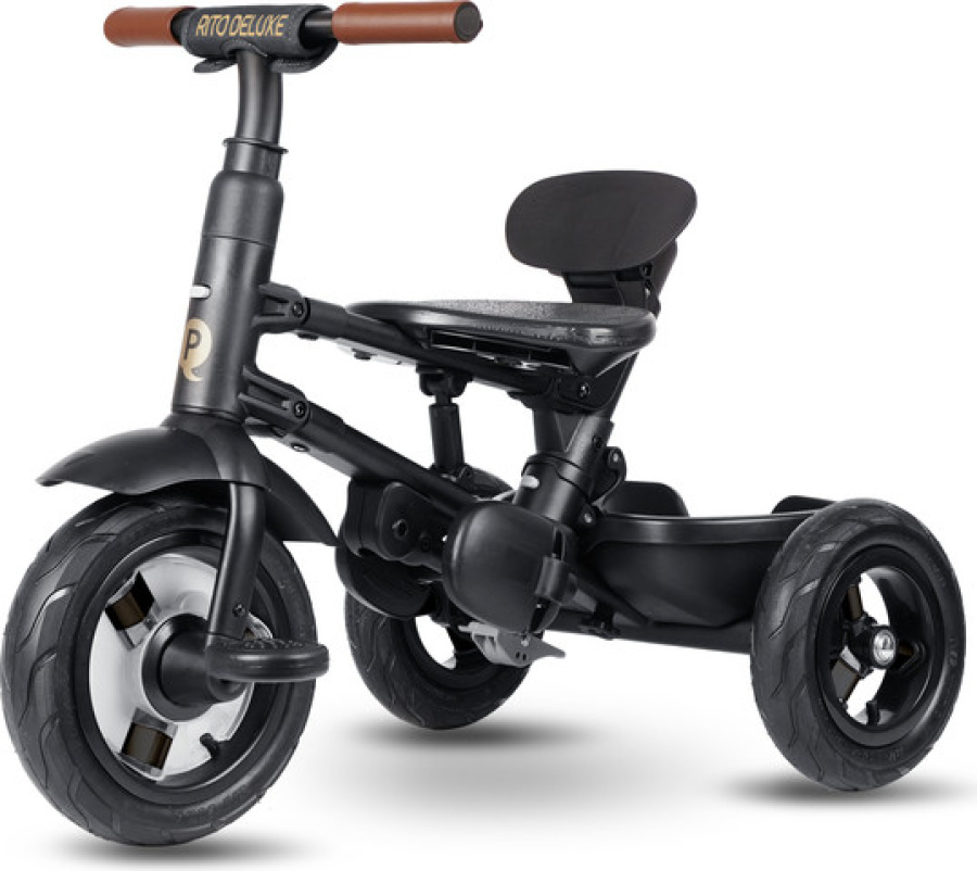 תלת אופן מתקפל RITO DELUXE ריטו דלוקס לפעוטות עם ידית הורים | יוקרתי צבע שחור